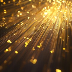 Poster - A bright golden light effect with deep highlights and multiple rays. Bright sun. Effect of a bright star. Vector for web design