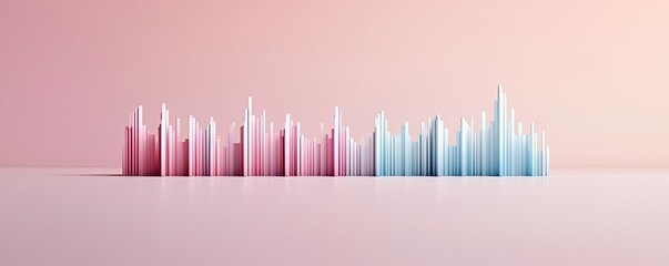 Poster - Colorful abstract sound waves on a smooth surface, pink and blue gradient tones.