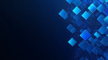 Wall Mural - abstract blue squares digital design background