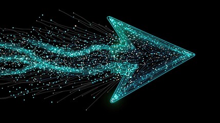 Poster - Dynamic arrow animation representing progress digital space graphic design virtual environment abstract concept