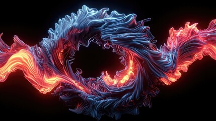 Poster - Dynamic abstract waves digital art motion graphics creative environment close-up fluid design for modern aesthetics