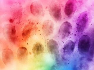 Leinwandbilder - This dynamic abstract composition features a vibrant array of fingerprints in rich colors, creating a captivating visual experience ideal for creative design needs
