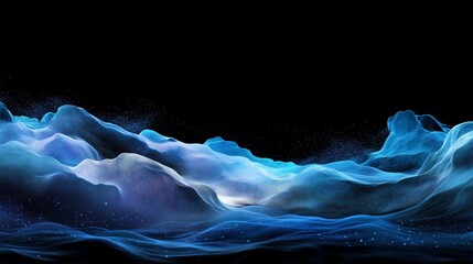 Poster - flowing blue waves create a vibrant and dynamic visual representation of a serene ocean landscape at