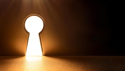 Poster - Golden light shining through keyhole creates dramatic effect