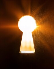 Poster - Golden light shining through keyhole creates dramatic effect