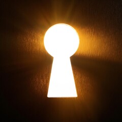 Poster - Golden light shining through keyhole creates dramatic effect