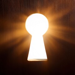 Poster - Golden light shining through keyhole creates dramatic effect
