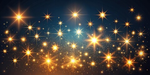Wall Mural - Collection of starlight or particle effects on background, starlight, particles, glowing, magical, celestial,background, shiny