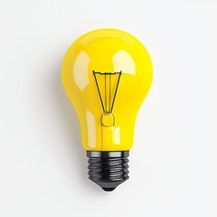 Poster - A minimalist 3D light bulb illustration symbolizes ideas, creativity, innovation, and inspiration, embodying energy and technology, and functioning as a digital resource for creative concepts and