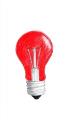 Poster - A creative depiction of a red light bulb with radiant filaments, representing innovative concepts and inspiration in business and design.