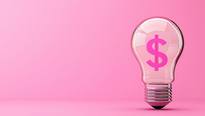 Poster - A lively light bulb radiates creativity, showcasing a dollar sign to represent inventive ways of making money.
