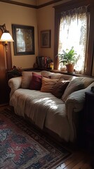 Poster - Sunlit Daybed In Cozy Room With Artwork And Plants