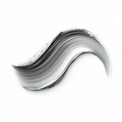 Aufkleber - A curved black and white brushstroke on an isolated background. Abstract paint line for decor and design elements.