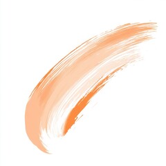 Poster - A soft peach stroke of paint on a white background, vector illustration. Abstract, crescent-shaped paint line for decor and design elements.