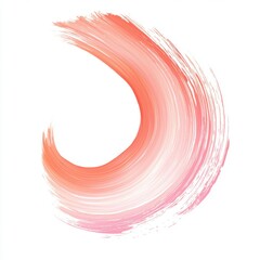 Poster - A simple, abstract pink and coral curved brush stroke on a white background.