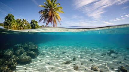 Poster - tree clear beach water