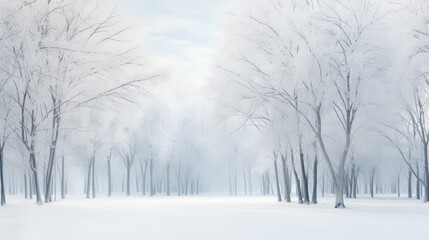 Wall Mural - forest frosty trees