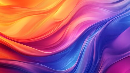 Fototapete - Artistic abstract background merging smooth curves with lively colors design