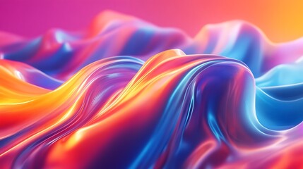 Fototapete - Bold vibrant abstract background showcasing flowing and smooth curves design
