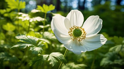 Wall Mural - bloom white anemone