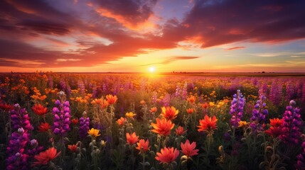 Wall Mural - bloom spring sunset