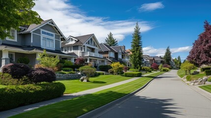 Canvas Print - modern neighborhood houses residential