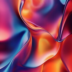 Fototapete - Colorful abstract art featuring dynamic smooth curves and transitions design