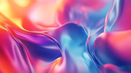 Fototapete - Colorful abstract waves expressing fluid motion and energetic form image