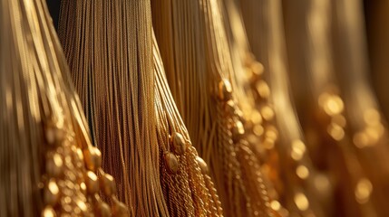 Wall Mural - shimmer gold tassels