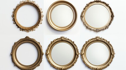 Wall Mural - design gold round frame