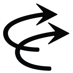 Poster - Arrow icon, vector, sing and symbols. Curve black arrow icon vector. Right direction double arrow icon vector. vector illustration.