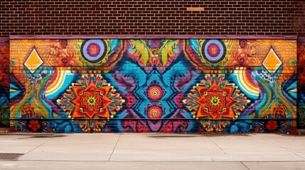 Canvas Print - mural graffiti brick wall