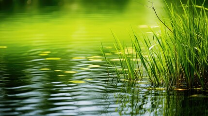 Wall Mural - reflection water grass