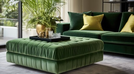 Wall Mural - chic green velvet fabric