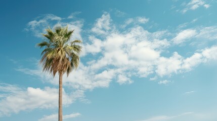 Canvas Print - clouds palm trees simple