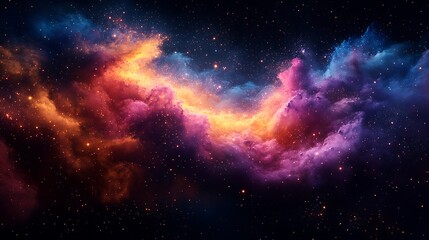 Wall Mural - Vibrant nebula with cosmic dust and stars.
