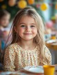 © Roman - Little girl sitting at a table with a plate of food