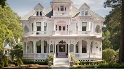 Canvas Print - columns house exteriors