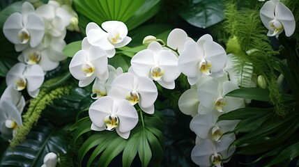 Wall Mural - delicate white flowers and greenery