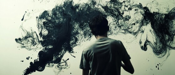 Poster - Ink drop explosions in digital art unique abstract shapes from creative environments