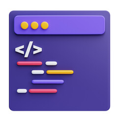 PNG 3D programming icon isolated on a white background