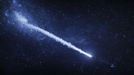 Wall Mural - launching a rocket at a space base, using a sky background.