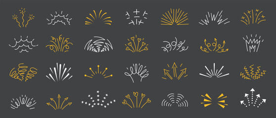Poster - doodle shine. decorative hand drawn sunbeams recent vector abstract sun rays