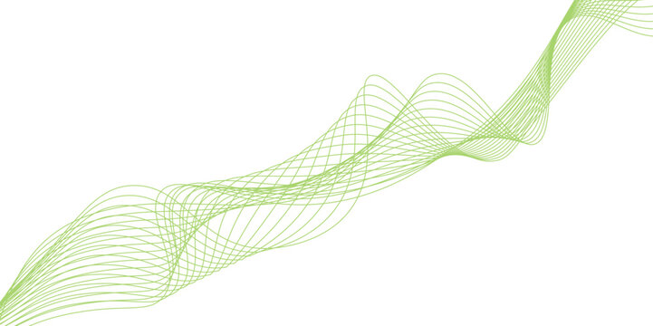 Abstract grunge wavy green stream element for design on transparent background isolated. green lines vector illustration. Curved wave. Abstract wave element for design