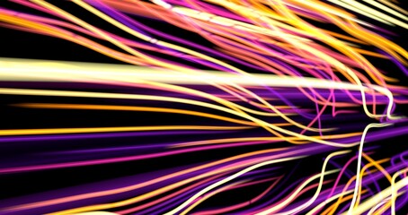 Poster - neon rays. Concept for big data, blockchain, cryptocurreny, internet, hyperspace and space travel