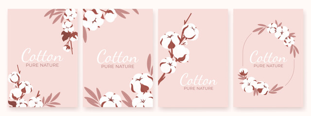 Wall Mural - cotton flowers background. decorative wedding invitation cards design. manufacturing industry, fabri