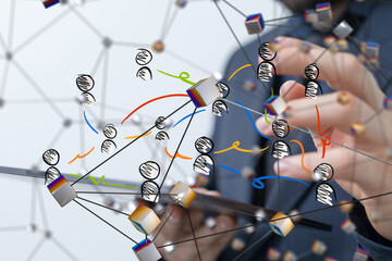 Fototapete - Unity group and teamwork concept