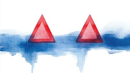 Poster - Alert Symbols for Network Hacked Warning with Red Triangles and Abstract Background Design