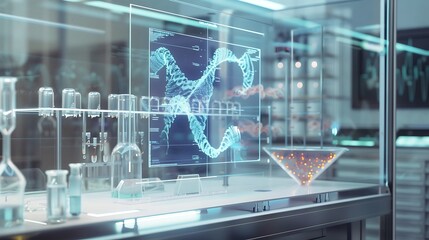 Poster - A high-resolution touchscreen in a lab, displaying a detailed map of neural pathways with interactive elements