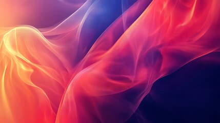 Fototapete - Vibrant abstract waves flowing with colorful motion and energy image